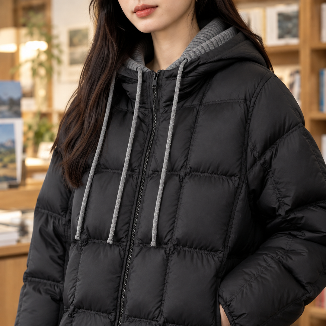 Solene | Duck Down Quilted Jacket with Hood