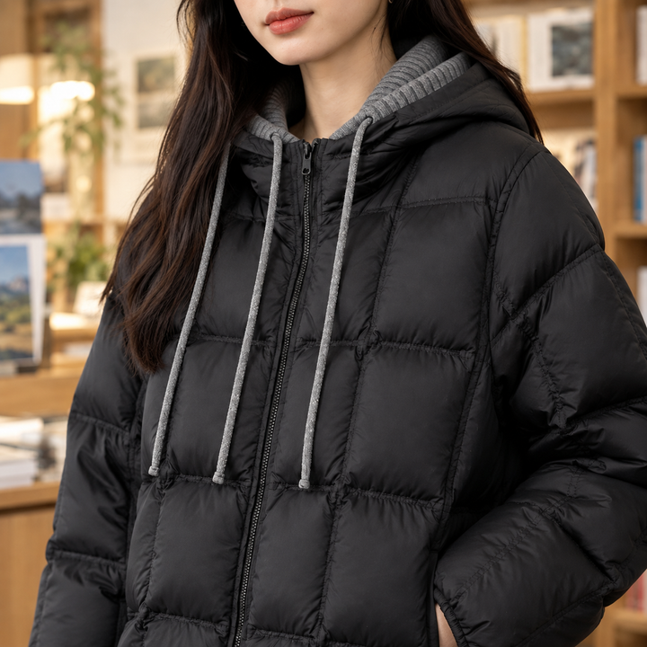 Solene | Duck Down Quilted Jacket with Hood