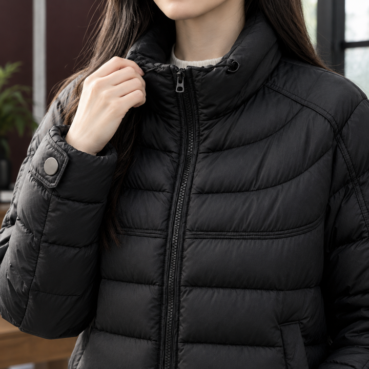Isadora | Duck Down Cropped Quilted Jacket