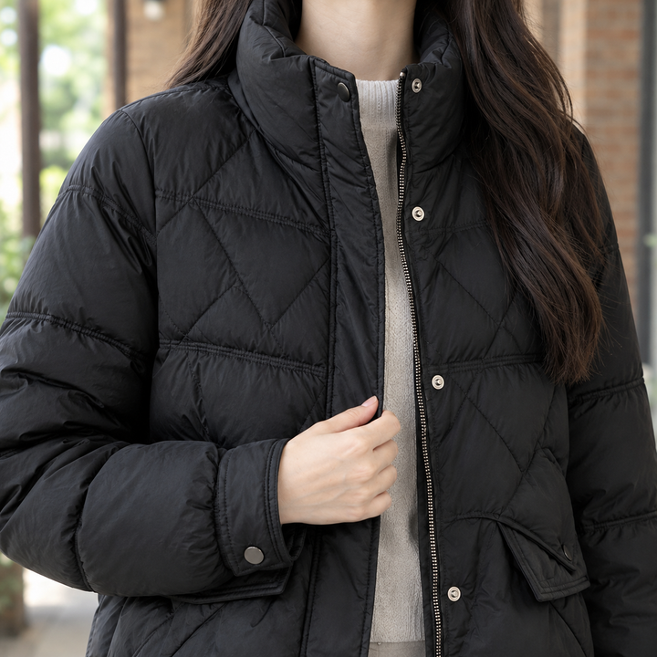 Harlow | Duck Down Diamond Quilted Jacket