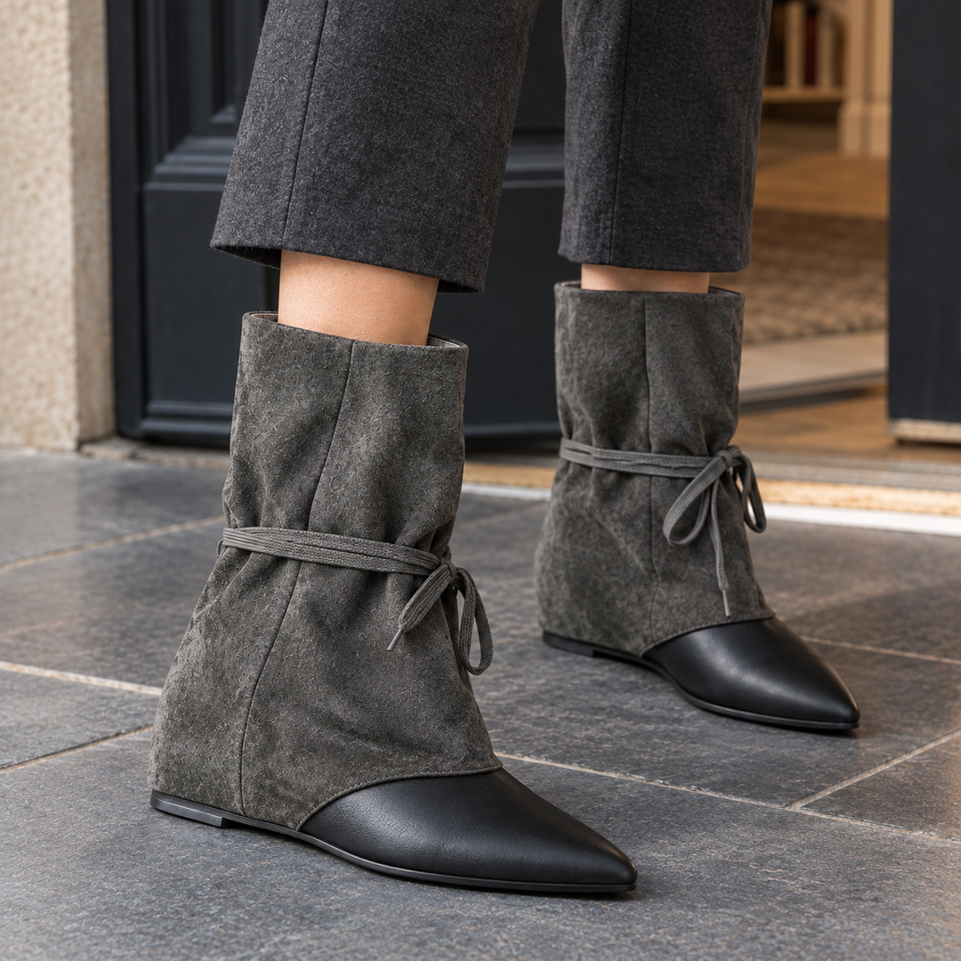 Everly | Suede Wedge Ankle Boots