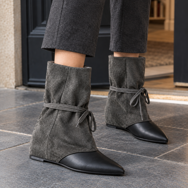 Everly | Suede Wedge Ankle Boots