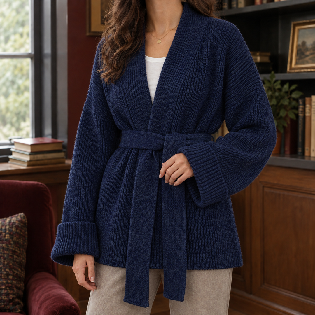 Josephine Rae | Belted Open-Front Cardigan