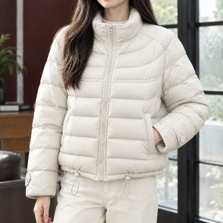 Isadora | Duck Down Cropped Quilted Jacket