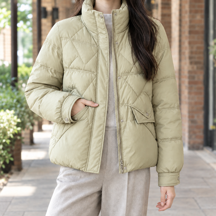 Harlow | Duck Down Diamond Quilted Jacket