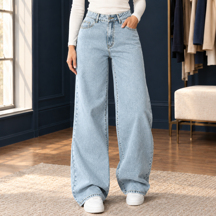 Delphine Rose | High-Rise Wide Leg Mom Jeans