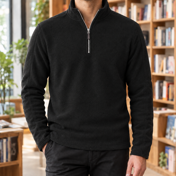 Dominic | Men's Quarter-Zip Pullover with Plush Fleece Texture