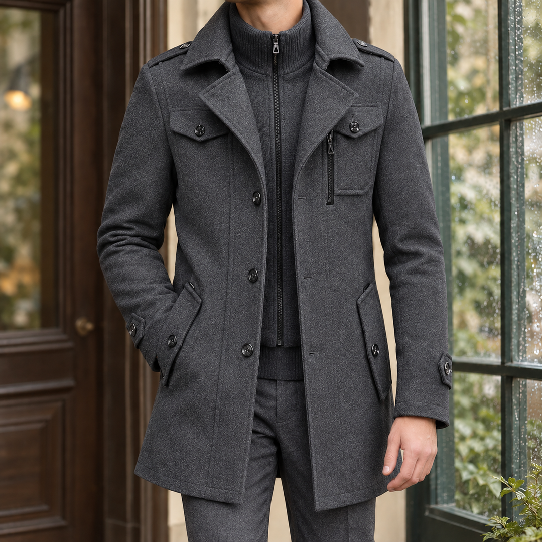 Sebastian Wren | Wool Coat with Double Collar