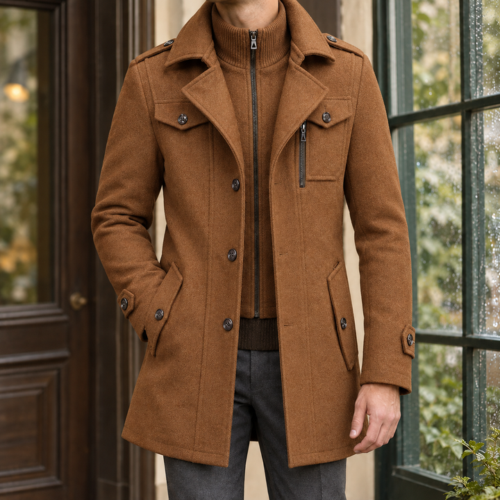 Sebastian Wren | Wool Coat with Double Collar