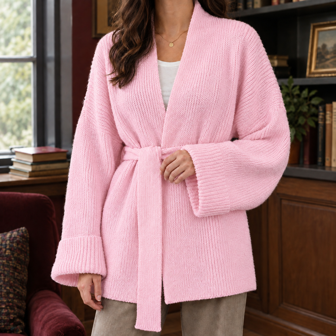 Josephine Rae | Belted Open-Front Cardigan