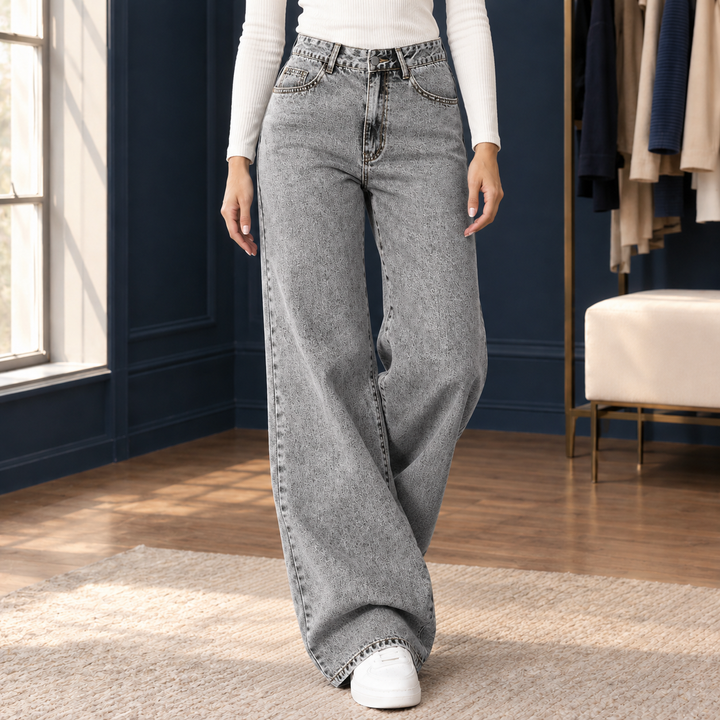 Delphine Rose | High-Rise Wide Leg Mom Jeans