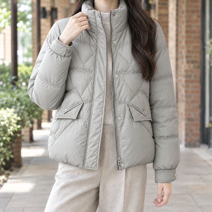 Harlow | Duck Down Diamond Quilted Jacket