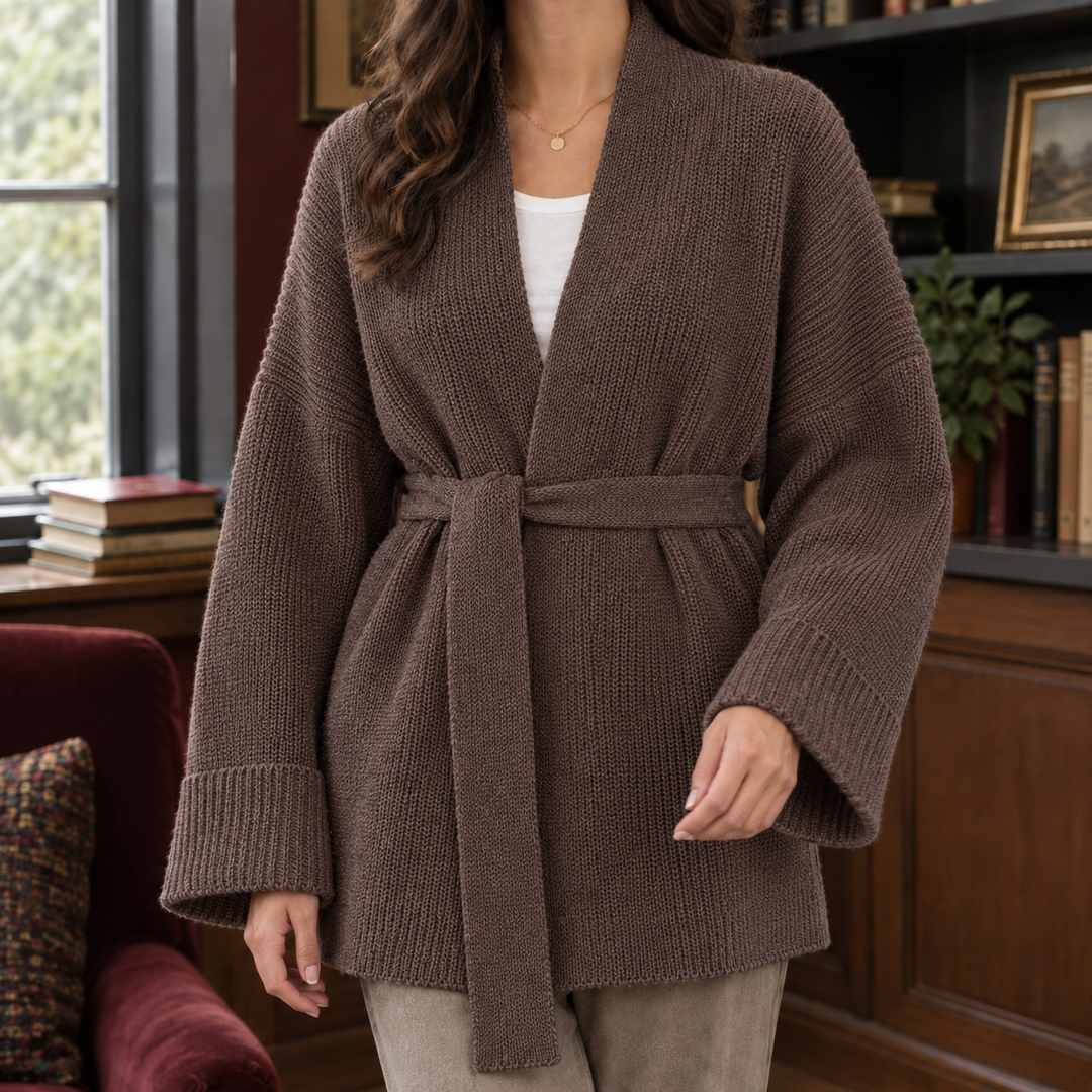 Josephine Rae | Belted Open-Front Cardigan