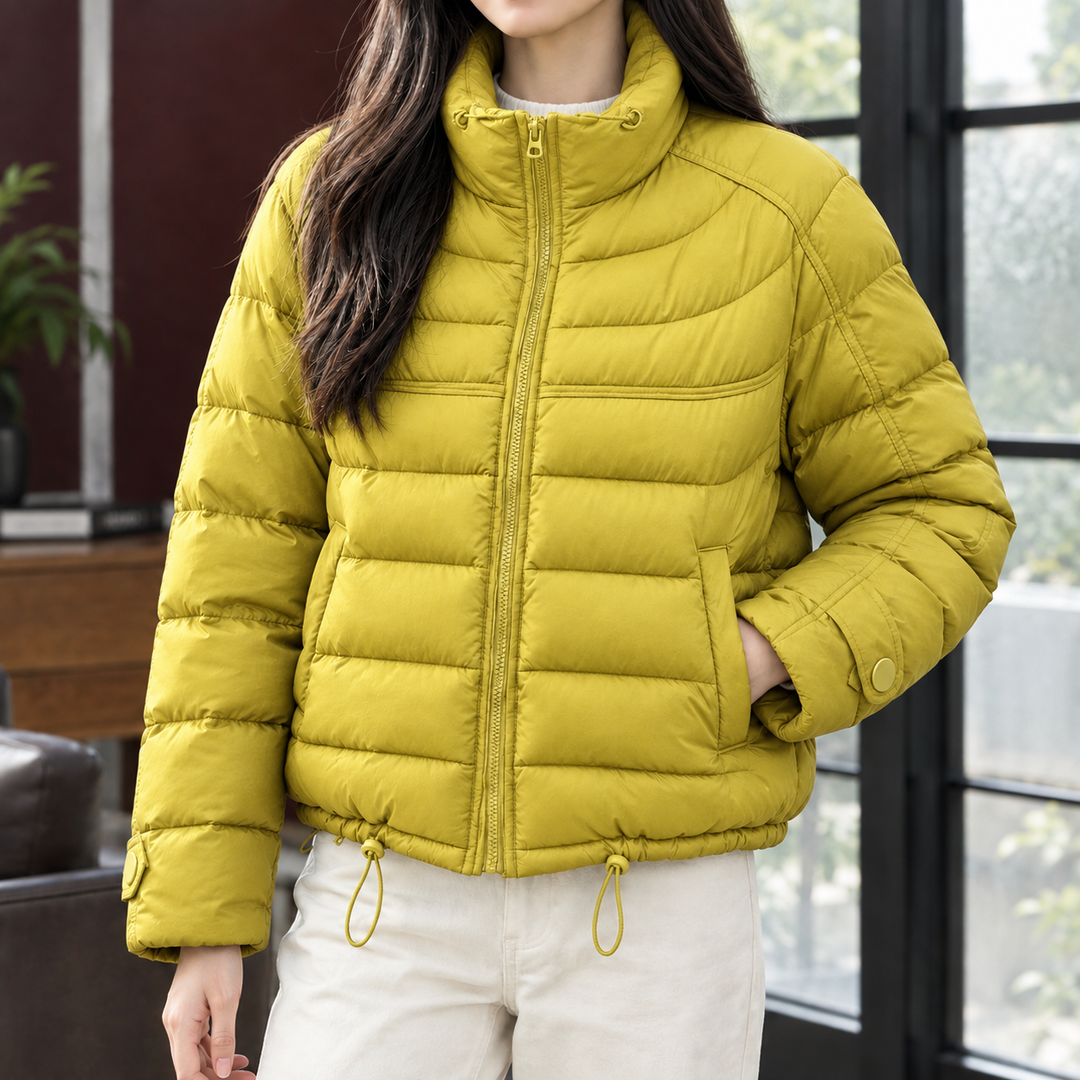 Isadora | Duck Down Cropped Quilted Jacket
