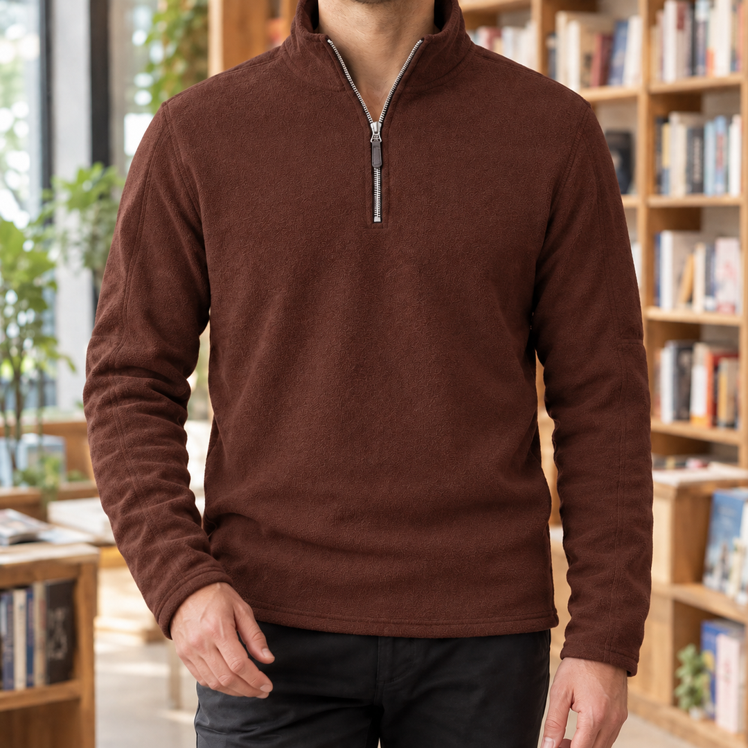 Dominic | Men's Quarter-Zip Pullover with Plush Fleece Texture