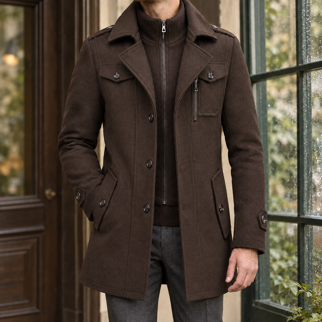 Sebastian Wren | Wool Coat with Double Collar