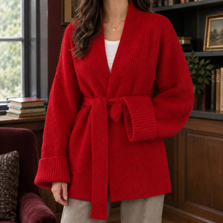 Josephine Rae | Belted Open-Front Cardigan