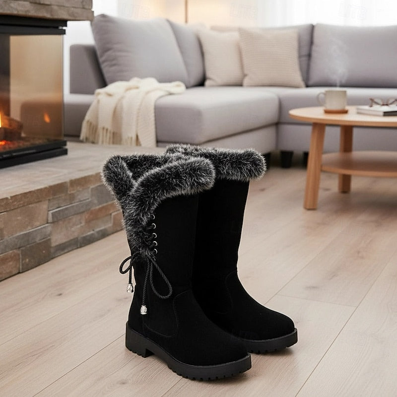 Vivienne | Knee-High Winter Boots with Plush Trim