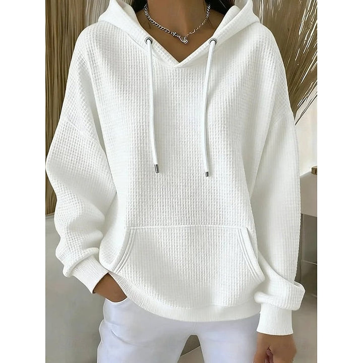 Delaney Rose | Waffle Textured Drawstring Hoodie