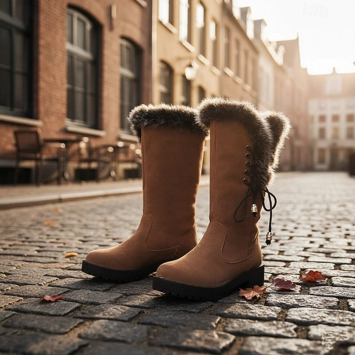 Vivienne | Knee-High Winter Boots with Plush Trim