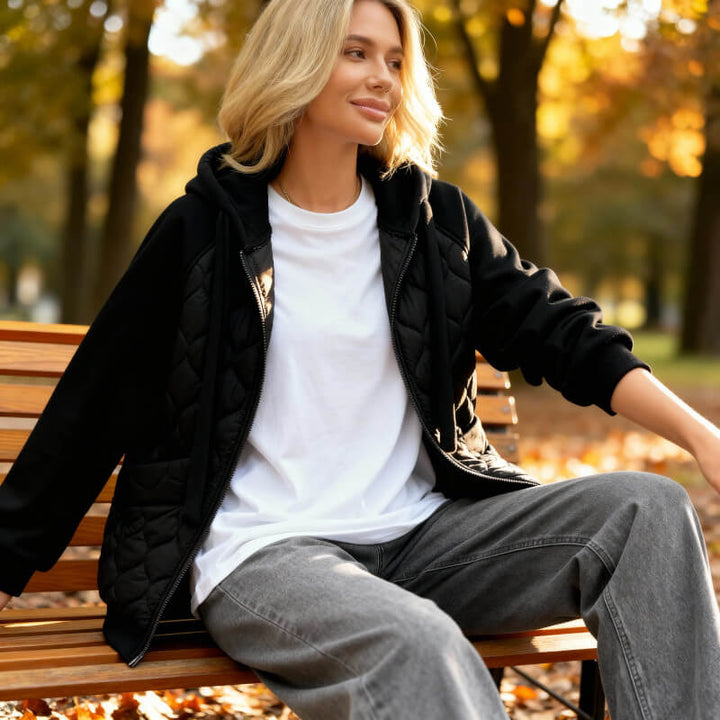 Camille | Diamond Quilted Hooded Puffer Jacket