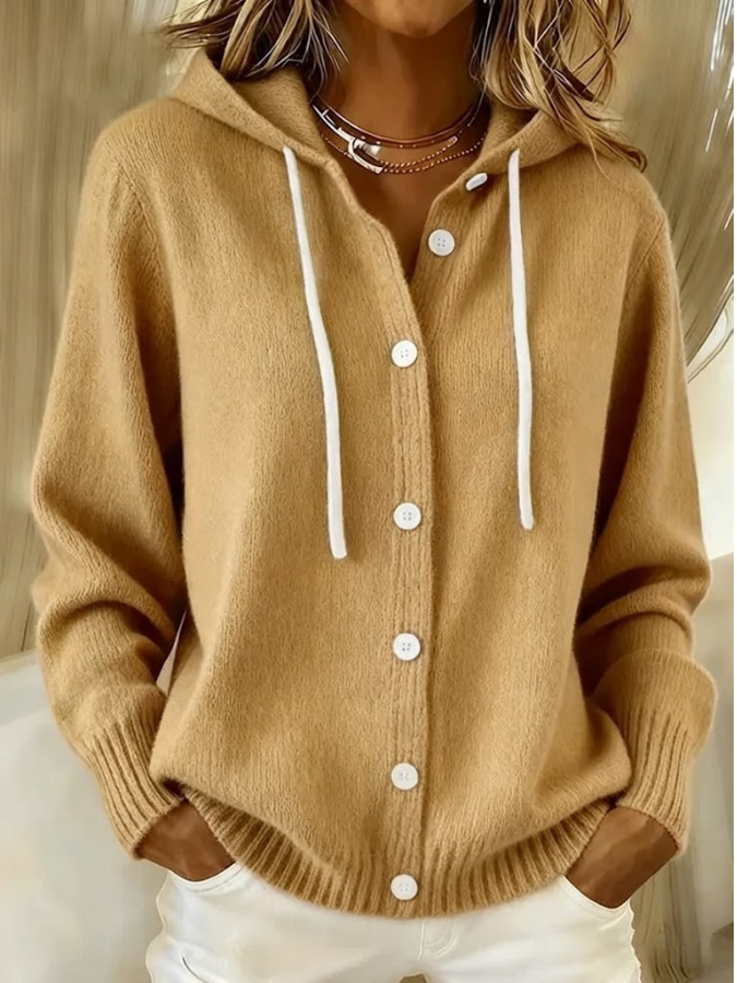 Gabriela | Ribbed Oversized Hooded Cardigan