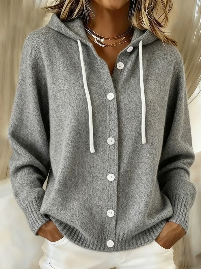Gabriela | Ribbed Oversized Hooded Cardigan