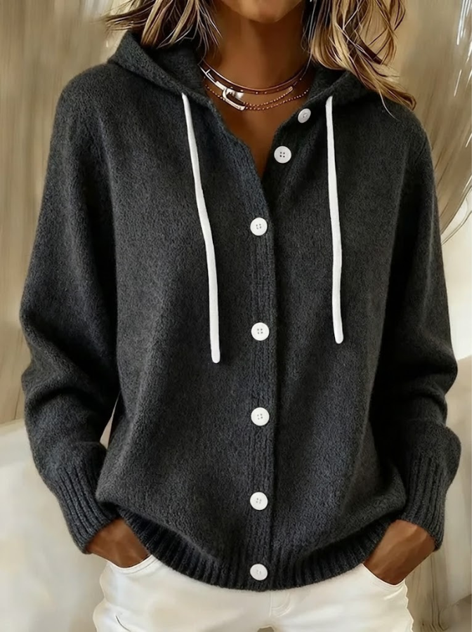 Gabriela | Ribbed Oversized Hooded Cardigan