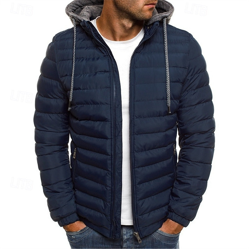 Braxton | Men's Quilted Puffer Jacket with Removable Hood