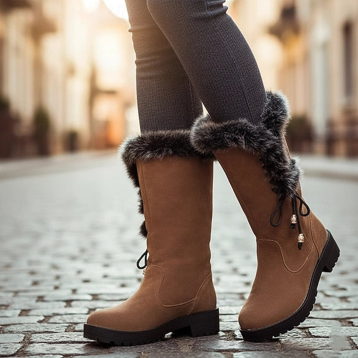 Vivienne | Knee-High Winter Boots with Plush Trim
