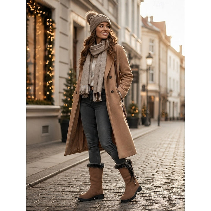 Vivienne | Knee-High Winter Boots with Plush Trim