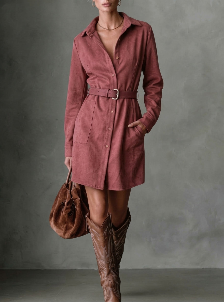 Josephine Rae | Suede Midi Coat Dress