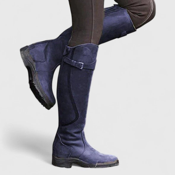 Grace | Buckled Accent Black Boots for Women