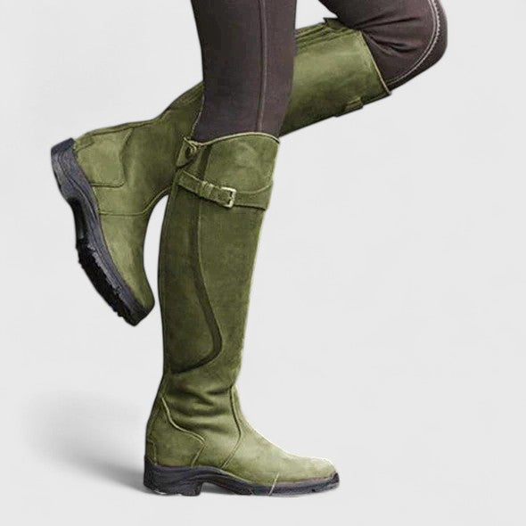 Grace | Buckled Accent Black Boots for Women