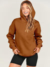 Marisol | Brown Fleece Hoodie with Kangaroo Pocket