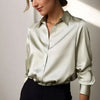 Wilhelmina Rae | Long Sleeve Button-Down Satin Blouse