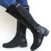 Marisol | Leather Knee-High Boots with Block Heel