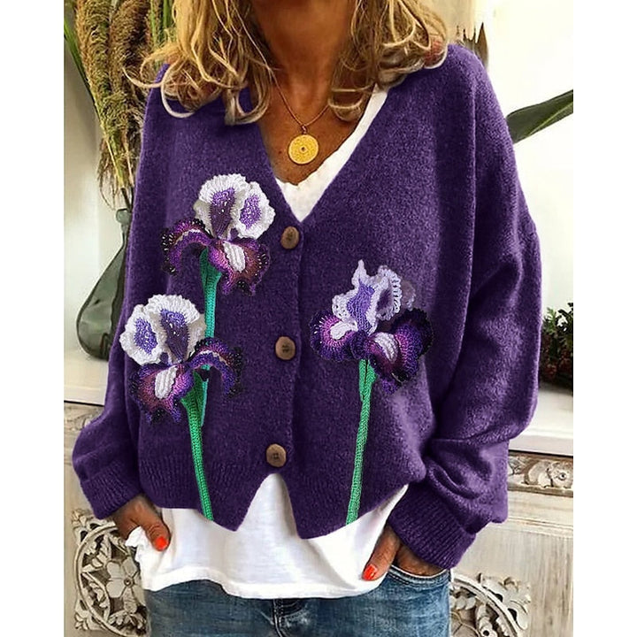 Riley | Floral Print Open-Front Cardigan Sweater